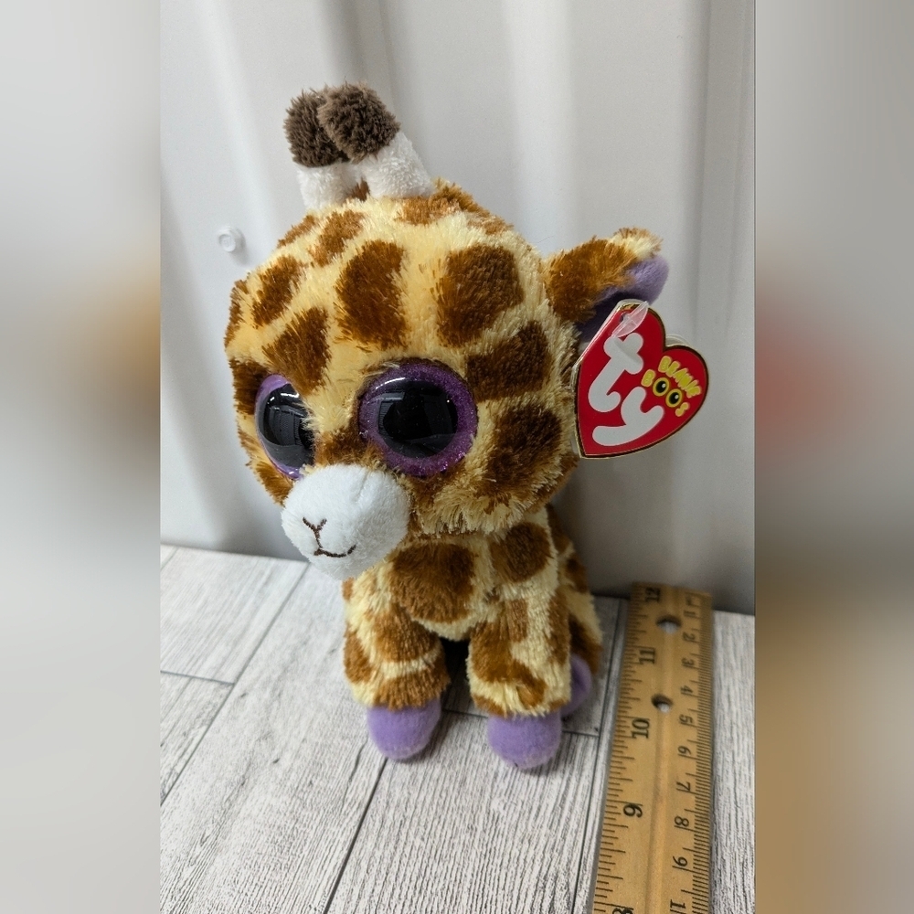 Ty Beanie Boos Giraffe Plush - Brown and Purple safari